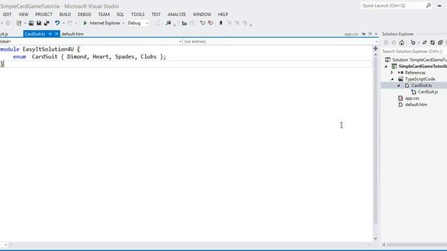 Simple Card Game with Typescript in Visual Stuidio PART I смотреть онлайн
