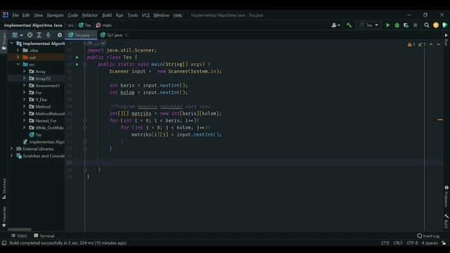 Matriks Array 2D Java ( Membuat Matriks dari inputan ) #array #matriksarray2D смотреть онлайн