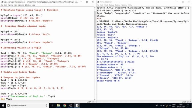 Python Tuple and Tuple Manipulation | Python Programming in Tamil | #13 смотреть онлайн