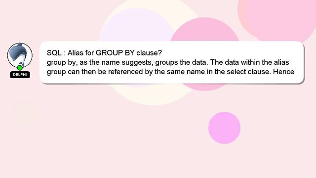 SQL : Alias for GROUP BY clause? смотреть онлайн