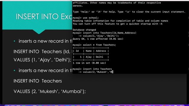 SQL INSERT INTO STATEMENT смотреть онлайн