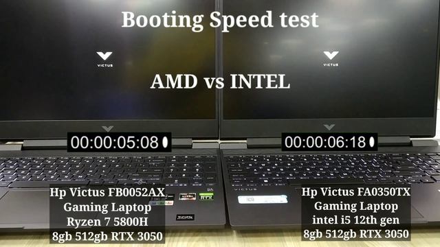 amd vs intel | booting speed test windows 11 | amd ryzen 7 5800h vs intel i5 12th gen | rtx 3050 tg смотреть онлайн