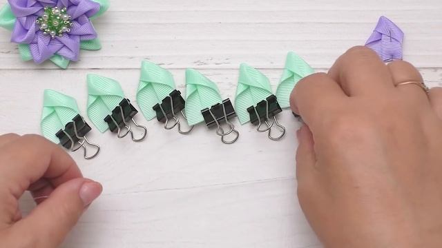 Летние Бантики Канзаши из репсовых лент DIY Summer Cute Bows смотреть онлайн