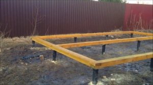 Каркасная баня своими руками. День 1. Обвязка.