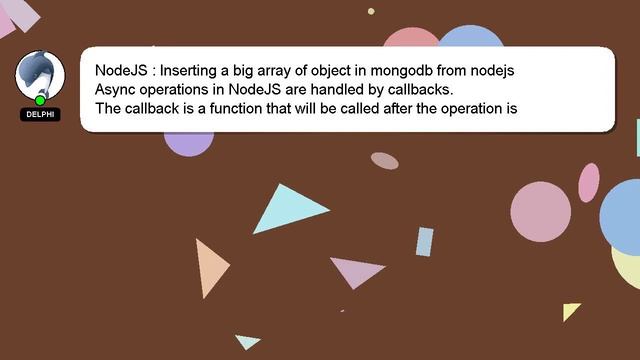 NodeJS : Inserting a big array of object in mongodb from nodejs смотреть онлайн