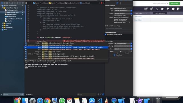Swift 5 Parse Retrieving Objects смотреть онлайн