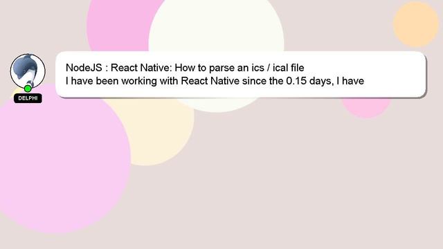NodeJS : React Native: How to parse an ics / ical file смотреть онлайн