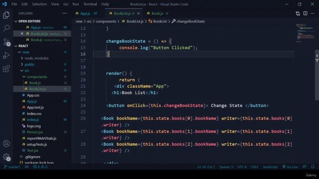 JavaScript Full Stack Developer COURSE: Changing REACT State with JS event смотреть онлайн