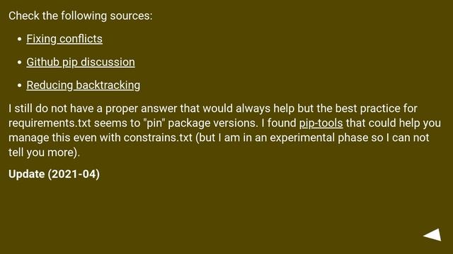 Resolving new pip backtracking runtime issue смотреть онлайн