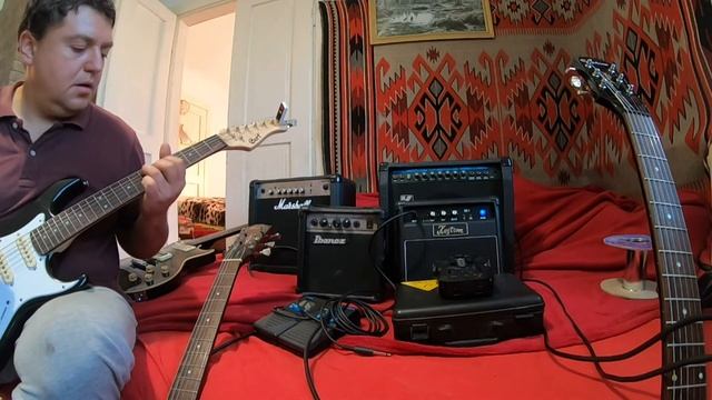 Тревел электрогитара Cort G110 junior на комбиках  Kustom KG1 и  Ibanez IBZ1G. Travel Guitar