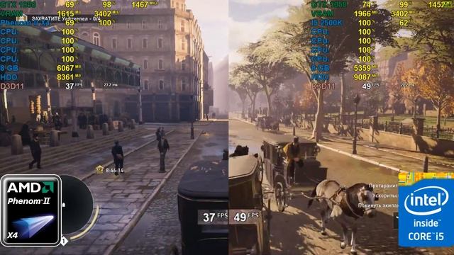 I5 2500K VS Phenom II X4 955 (in 5 games) смотреть онлайн