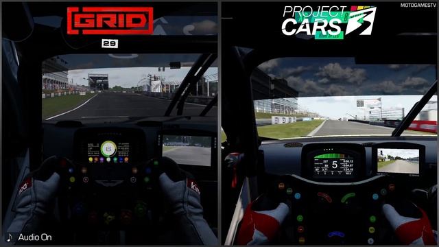 GRID 2019 vs Project CARS 3 - Aston Martin Vantage GTE at Brands Hatch GP Comparison смотреть онлайн