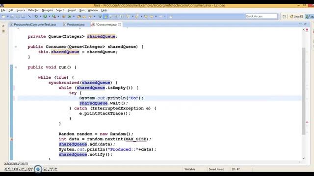 Solving Producer and Consumer Problem using wait() and notify() in java смотреть онлайн