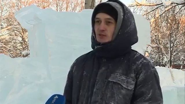 Аллея ледяных скульптур создается в Уфе смотреть онлайн