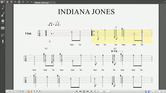 Indiana Jones - The Raiders March (ukulele tab) + PDF смотреть онлайн