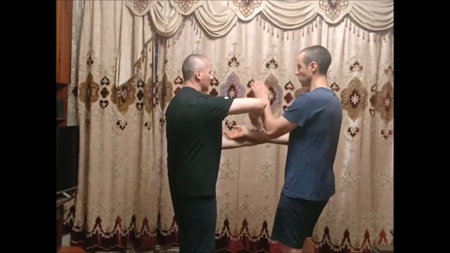 Вин Чун Кунфу Две липкие руки продольное вращение Wing Chun Kungfu Two Sticky Longitudinal Rotation