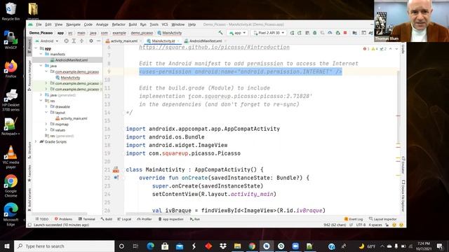 Android App: Picasso Demo -- loading an ImageView with an Internet resource смотреть онлайн
