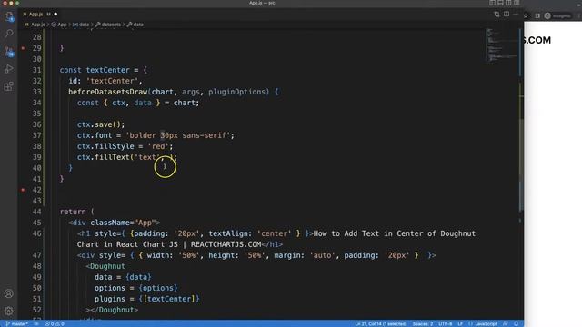 How to Add Text in Center of Doughnut Chart in React Chart JS 2 смотреть онлайн