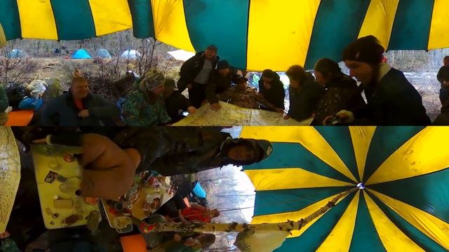 VR 360 video. Река Теба .Берег. Лагерь. Холод. Крутить - смотреть в стороны. смотреть онлайн