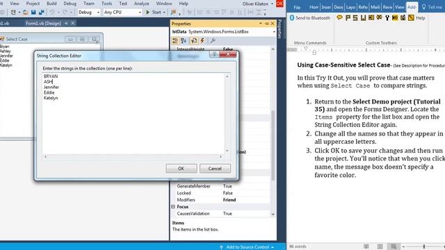 36. Tutorial Using Case Sensitive Select Case - Visual Basic 2017 смотреть онлайн