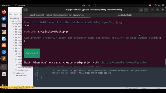 Symfony6.3x Migrations Part-13 | Create & Run | Migrate смотреть онлайн
