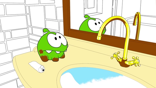 Мультик - Раскраска - Учим цвета - Ам Ням и весёлое купание