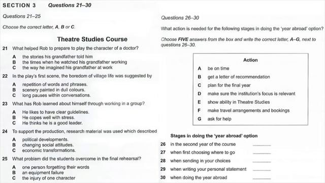 Theatre Studies Course | IELTS LISTENING TEST | SECTION-3 смотреть онлайн