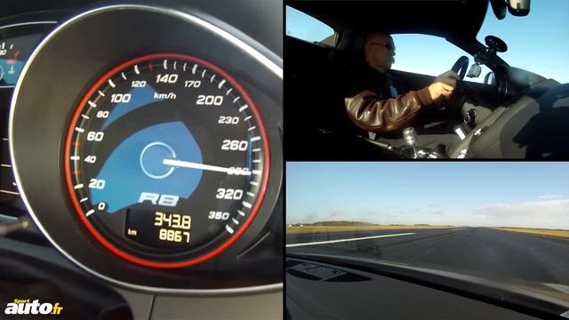 0-300 kmh Audi R8 V10 Spyder смотреть онлайн