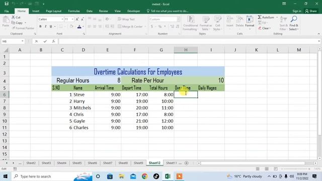 How To Calculate Overtime in MS Excel | Excel Formula For Overtime | Overtime Calculations In Excel смотреть онлайн