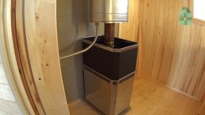 Банная печь теплодар Русь Панорама 22 ЛНЗП (пример установки)