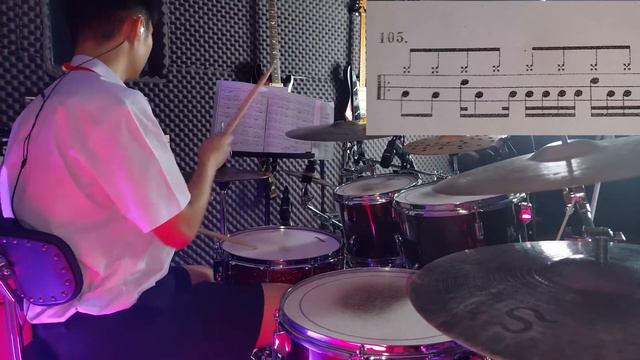 Eighth notes on ride cymbals,hi-hat quarter notes [99-112] смотреть онлайн