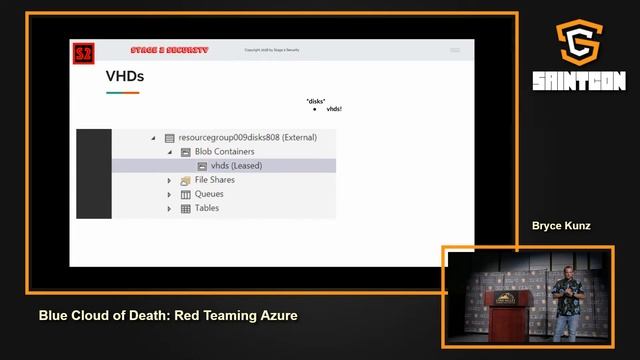 SAINTCON 2018 - Bryce Kunz - Blue cloud of Death: Red Teaming Azure смотреть онлайн