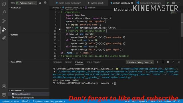 How to make python speak (wish me) function смотреть онлайн