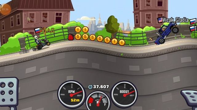 Hill Climb Racing 2 Весенний город. Скутер
