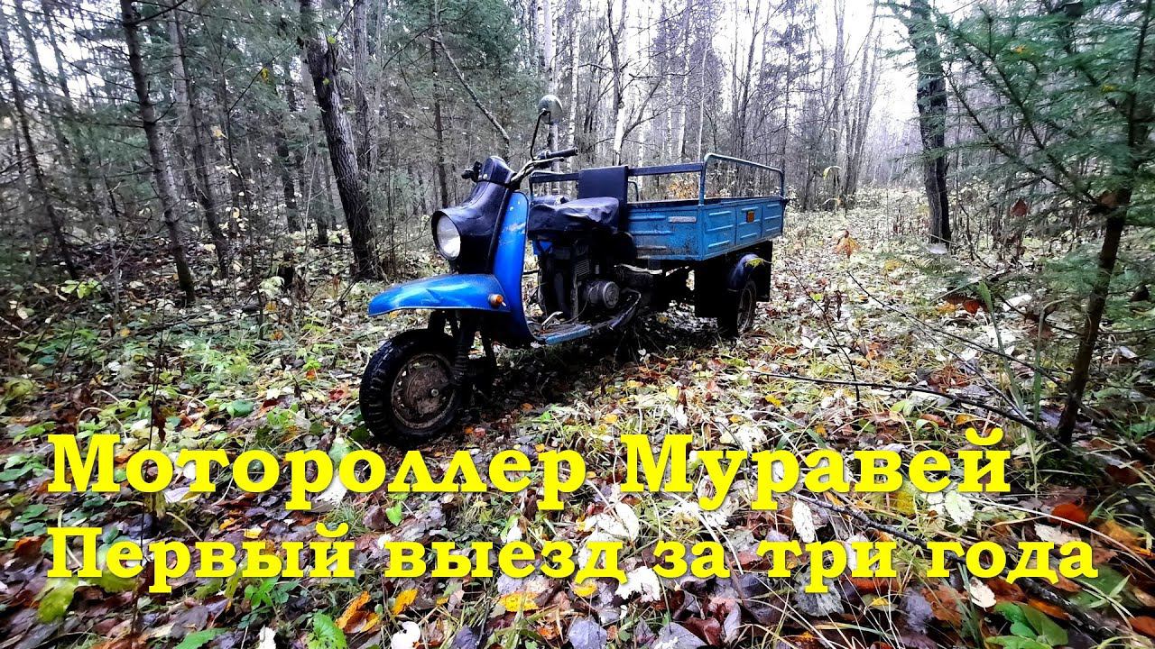 Мотороллер Муравей - Выезд после 3-х лет простоя смотреть онлайн