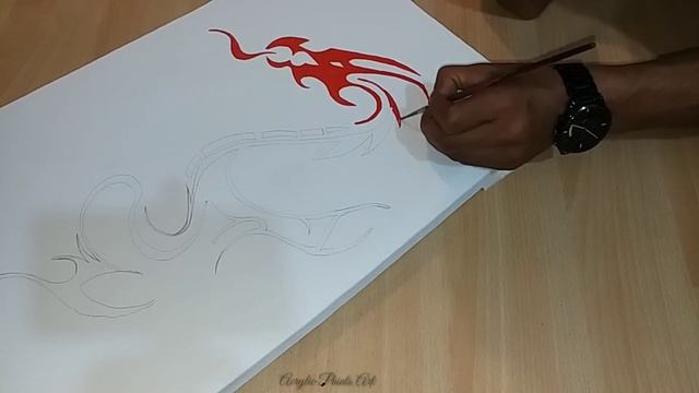 How to Draw a Tribal Dragon Tattoo # Tattoo Design - Sketch # Easy Dragon Sketch on Canvas # смотреть онлайн