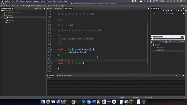 LinkedList Implementation Java смотреть онлайн