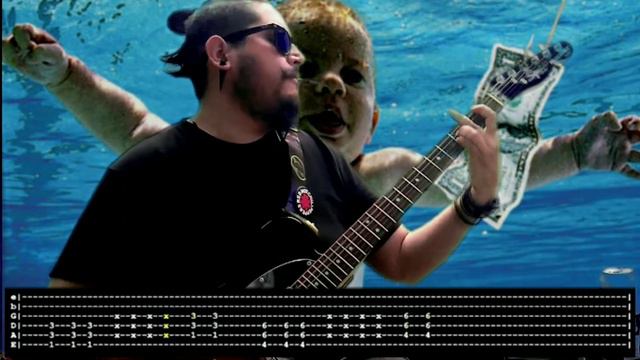 Nirvana Smells Like Teen Spirit Only guitar and Tabs смотреть онлайн
