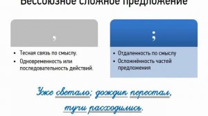 Запятая и точка с запятой в бессоюзных сложных предложениях