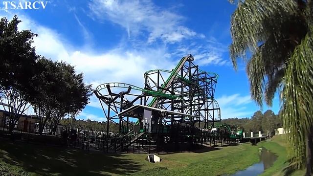 GREEN LANTERN Coaster Offride Warner Brothers Movie World Queensland Australia смотреть онлайн