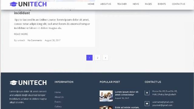 Unitech - Education WordPress Theme | Themeforest Download смотреть онлайн