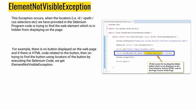Selenium Webdriver Tutorials: Selenium Exceptions - Part 1 смотреть онлайн