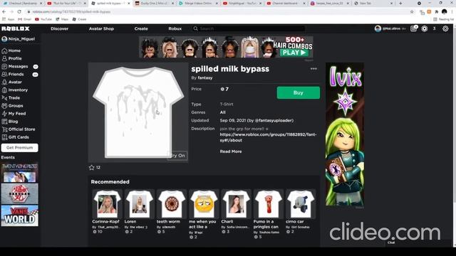 Roblox MILK T-Shirt... смотреть онлайн
