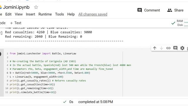 Jomini Python. Использование закона Осипова Ланчестера для анализа потерь сторон военных конфликтов смотреть онлайн