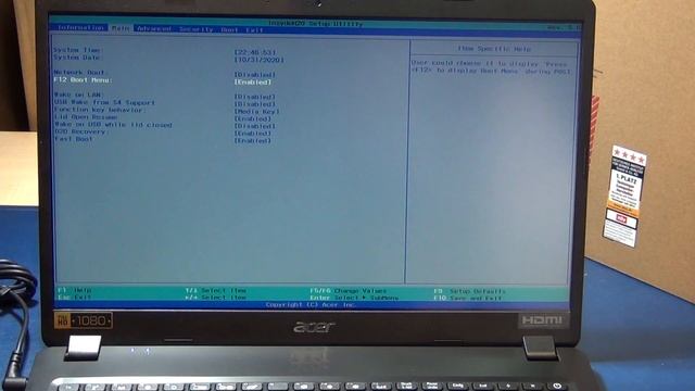 Acer Laptop 2020 2021- How to enter Boot Menu / Bios Setup / Boot from Win10 Installation USB Stic смотреть онлайн