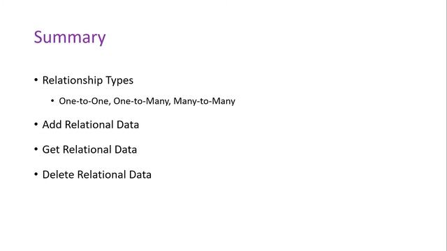 27. Summary of Working with Relational Data in Entity Framework Core смотреть онлайн