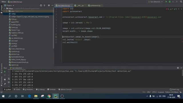Text detection in pycharm using opencv смотреть онлайн