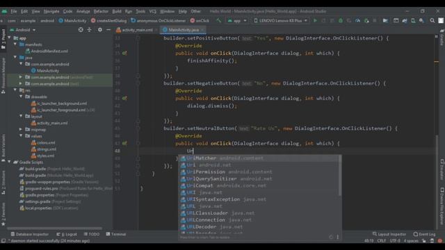 Exit Dialog Box for Android Application (ANDROID STUDIO) | Android Tutorials смотреть онлайн