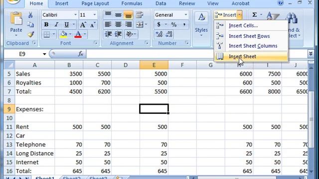 Excel 2007/2010 - Lesson 2 - Inserting and Deleting Rows and Columns смотреть онлайн