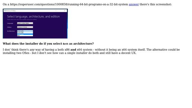 What does Windows 10 Setup do when installing "both" x86 and x64 architectures? смотреть онлайн